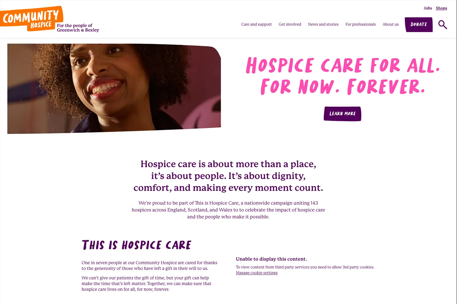 Screenshot of Community Hospice project