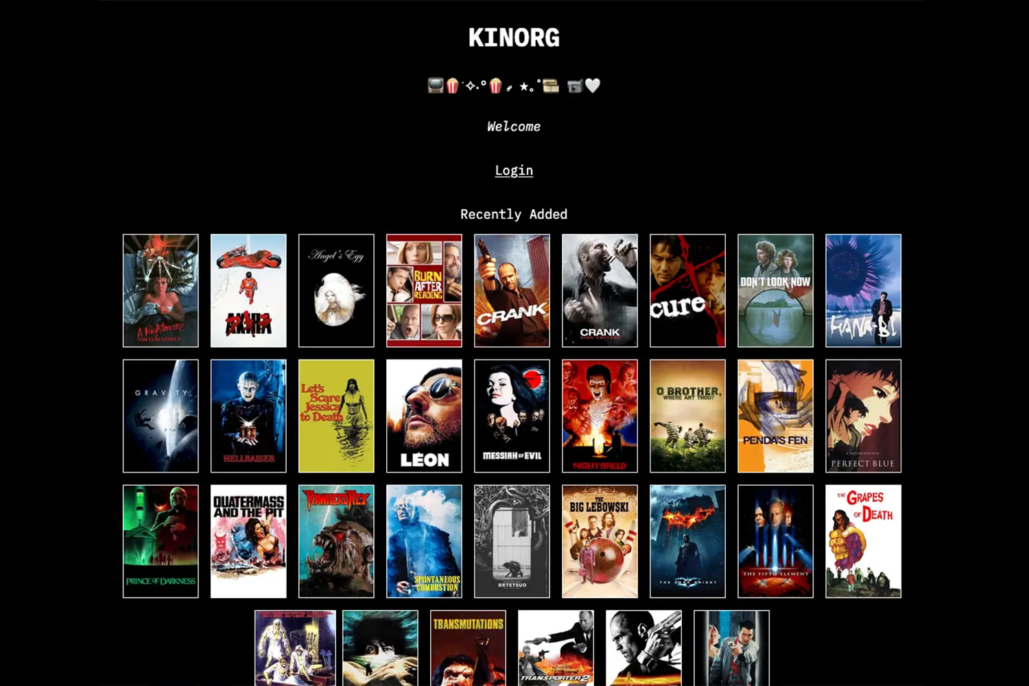Screenshot of Kinorg project