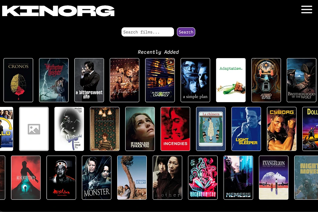 screenshot of Kinorg project
